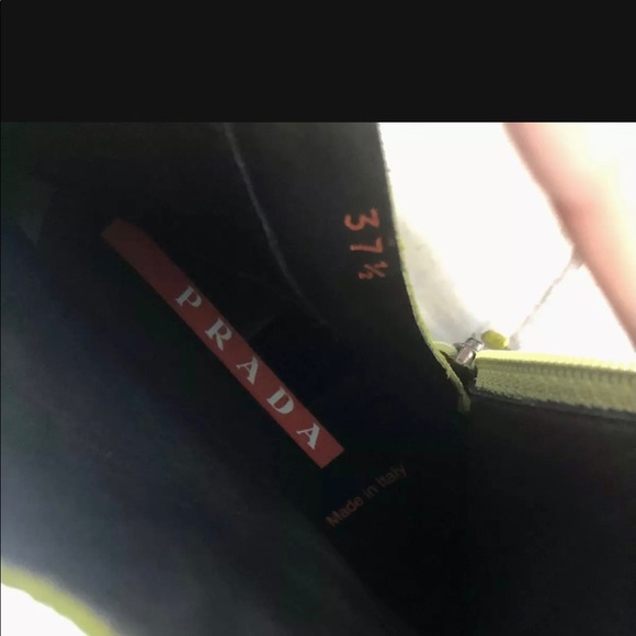 Prada Green Suede Booties Sz 37.5 7 Calzature - Picture 4 of 6